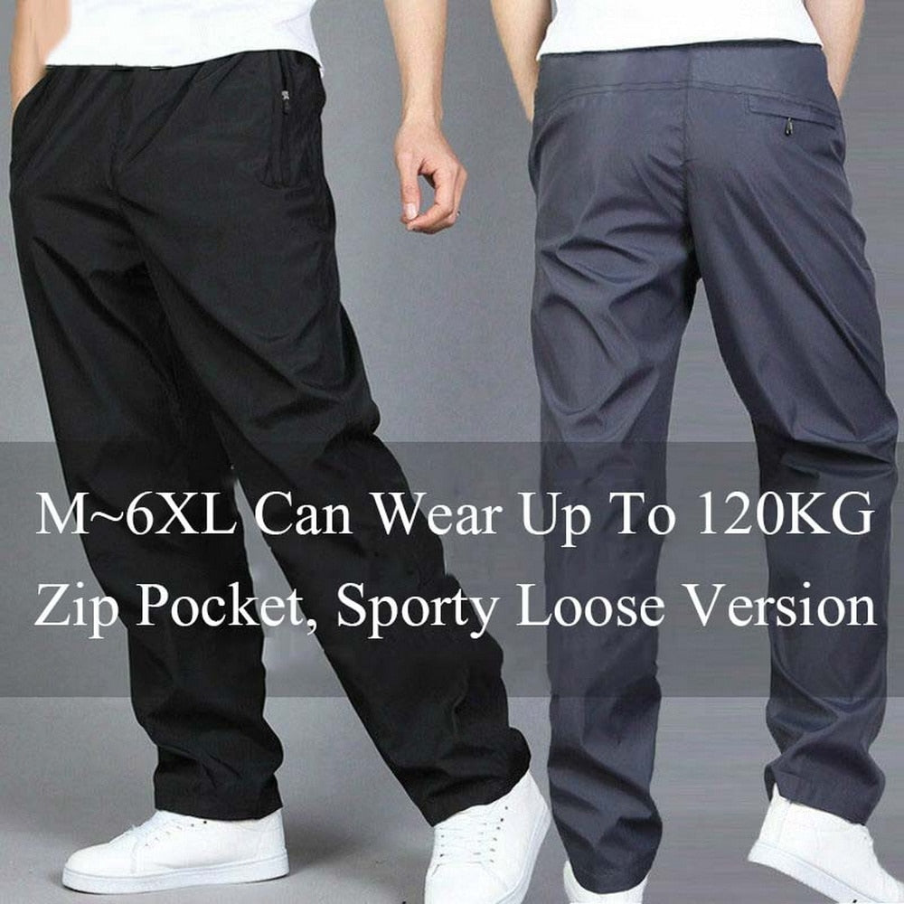 FALIZA  Autumn Casual Pants Mens Oversized Sweatpants Gray Loose Resistant Breathable Sports Trousers Running Tracksuit Plus 6XL