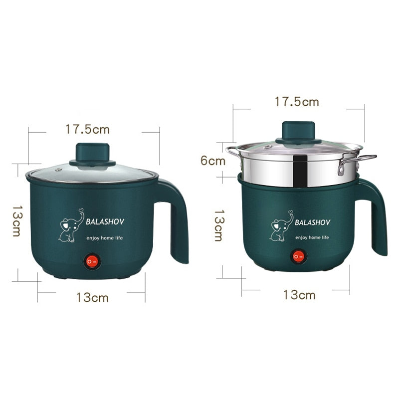 CK0001 Mini Electric Cooker For Home Kitchen 2 People Food Noodle Single/Double Layer Multifunction Non-stick Pan steam Cooking Machine