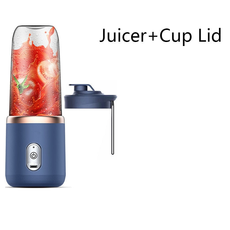 6 Blades Portable Juicer Small Electric Juicer Fruit Automatic Smoothie Blender Kitchen Tool Food Processor