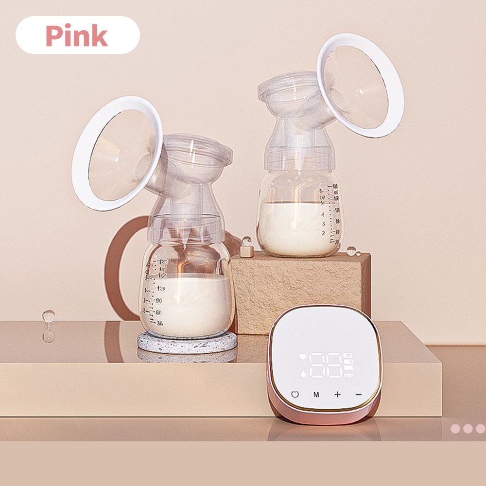 Double Electric Breast Pump Rechargeable Nursing Breast Pumps with LED Display Portable Anti-Backflow Milk Pump BPA Free