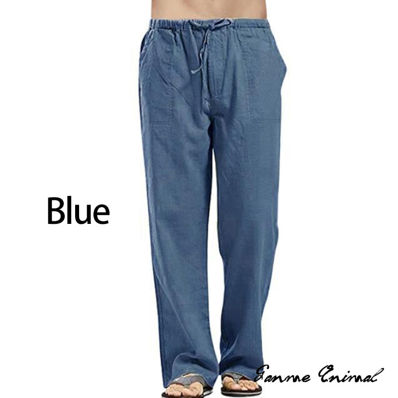 Fashion Mens Linen Wide Pants Korean Trousers Oversize Sports Streetwear Male Spring Yoga Pants Casual Men Clothing Sweatpants