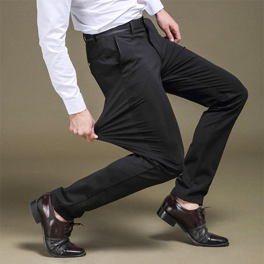 High Stretch Men&#39;s Classic Pants Summer Autumn Casual Pants Elastic High