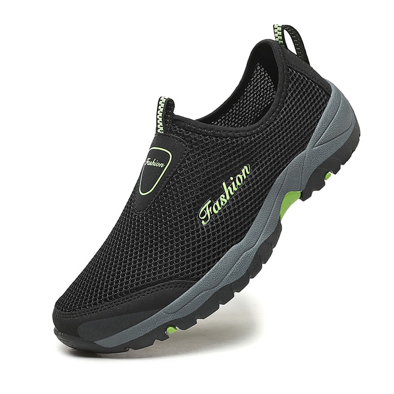 FF0001 ฤดูร้อนตาข่ายรองเท้าผู้ชายรองเท้าผ้าใบขนาดน้ำหนักเบาBreathableเดินรองเท้า 2023 ใหม่Slip-Onสบายๆสบายๆรองเท้าผู้ชาย