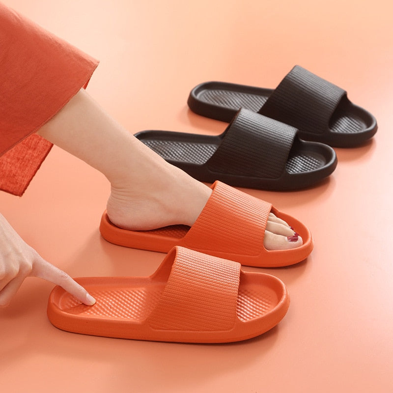 Summer Slippers Platform Shoes for Women EVA Beach Sandals Women Slides Soft-soled Indoor Men Mute Non-slip Household Flip Flops