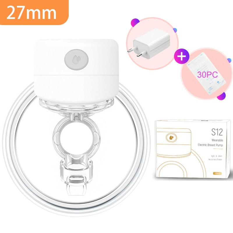 NEW Portable Electric Breast Pump Silent Wearable Automatic Milker LED Display USB Rechargable Hands-Free Portable Milker NO BPA