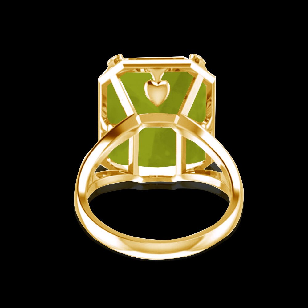 Szjinao High Quality Woman Rings 925 Sterling Silver Peridot 14K Gold Plated Heart Anniversary Party Gift Luxury Trend Jewelry