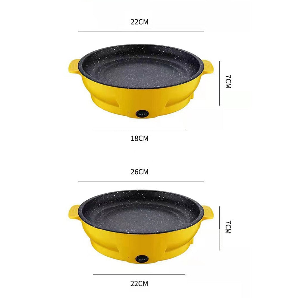 CK0001 Portable Electric Cooker Frying Pan 2 Gear Multifunction Oven Non-Sticky Grill Baking Roast Pot Steak Barbecue for Home Kitchen