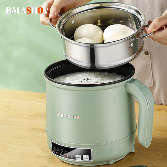 CK0001 Mini Multifunction Electric Cooking Machine 1.7L Single/Double Layer Hot Pot Intelligent Electric Rice Cooker Non-stick Pan Pots