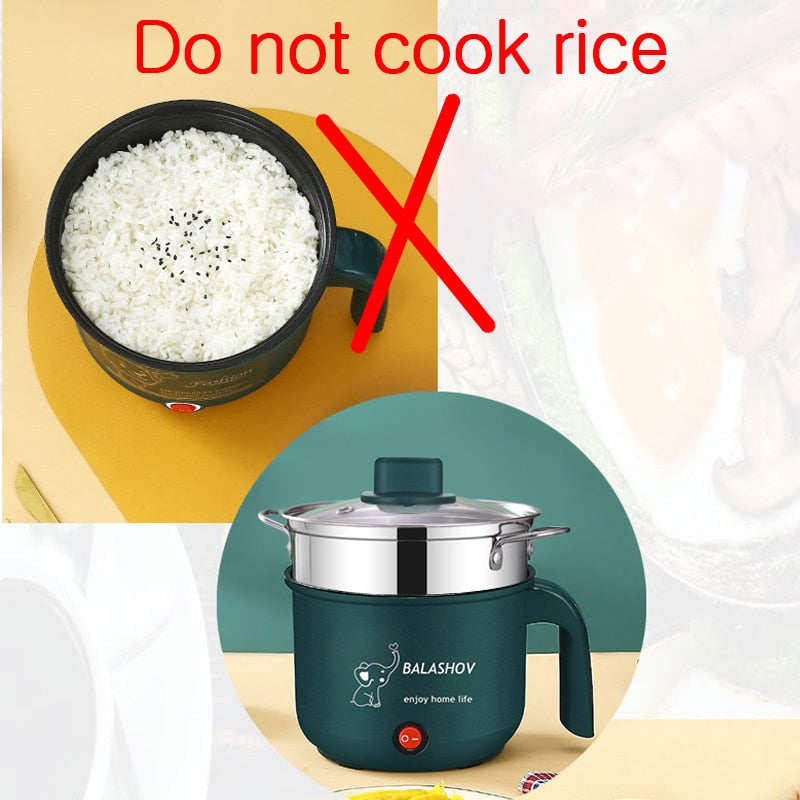 Electric Cooker Pot Mini Non-stick Cooking Machine Single/Double Layer Hot Pot Multifunction Electric Heater Pot for Home