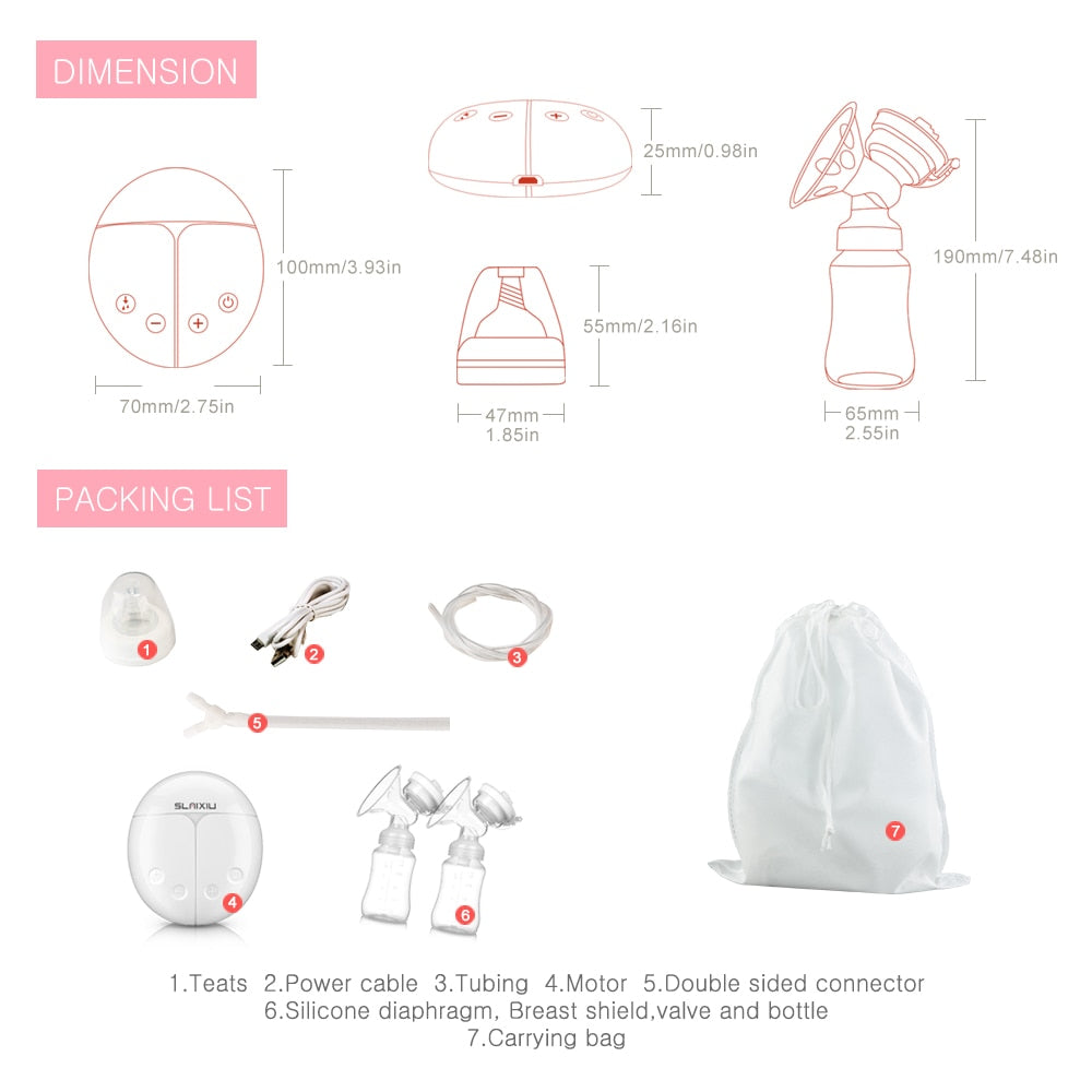 Electric breast pump unilateral and bilateral breast pump manual silicone breast pump baby breastfeeding accessories BPA free