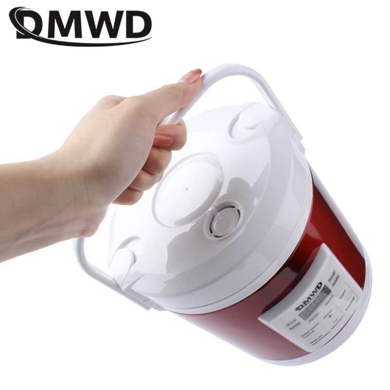 DMWD 12V 24V mini rice cooker 1.6L car trucks electric soup porridge cooking machine food steamer warmer fast heating lunch box