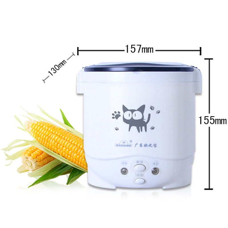 Electric Mini Rice Cooker Portable MultiCooker Household Rice Cookers 12V 24V 220V Pot Cooking Machine Pans For Car Truck Home