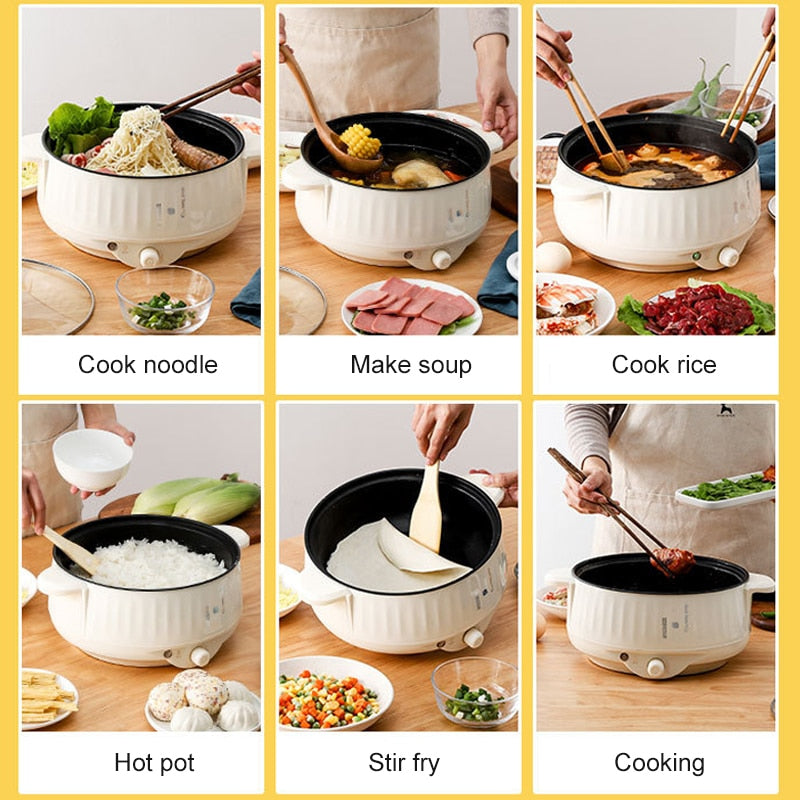 CK0001 1.7L Electric Rice Cooker Single/Double Layer Household Non-stick Pan Hotpot Noodles Soup MultiCooker Kitchen Cooking Appliances