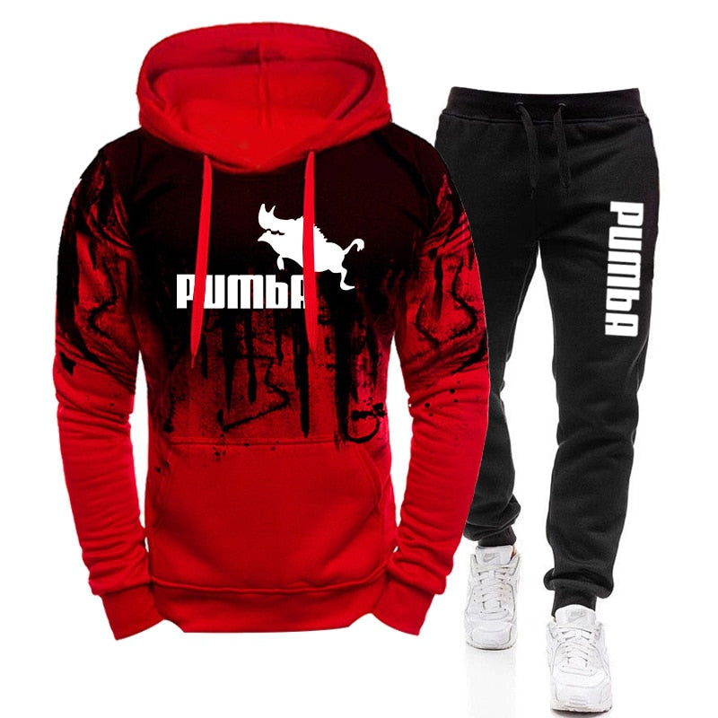 Mens New Tracksuit Hoodies and Black Sweatpants High Quality